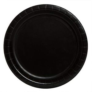 Unique Party papieren borden, milieuvriendelijk, 18 cm, kleur: zwart, 8 stuks, 3204 EU, zwart