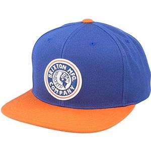 Brixton Unisex Rival Mp Snapback Baseball Cap, Blauw en oranje