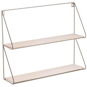 VINTHERA Moa dubbel wandrek van staal en grenen 50 x 40 x 12 cm