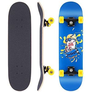 WeSkate Skateboard Compleet Board 79 x 20 cm houten dienblad met ABEC-11 kogellagers van 31 inch Canadees esdoornhout en 7 lagen en 85A wielen voor volwassenen, jongeren en kinderen