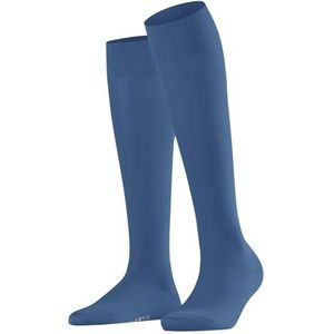 FALKE Cotton Touch lange sokken, ademend, duurzaam, extra zacht, effen kleur, glanzend, elegant, platte teennaad, voor dagelijks gebruik, 1 paar, Blauw (Nautical 6531) - milieuvriendelijk