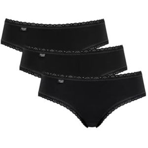 Dames Sloggi shorties (3 stuks), Zwart (Zwart 04)