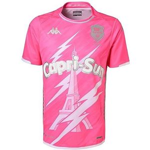 Kappa Kombat Home Stade Français 23-34, T-shirt Première Équipement, Rose/Gris, 8 ans, Enfant