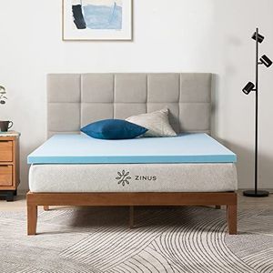 Zinus Topmatras 90 x 190 cm, matrashoogte 5 cm, verkoelende gelmatras van traagschuim, topper