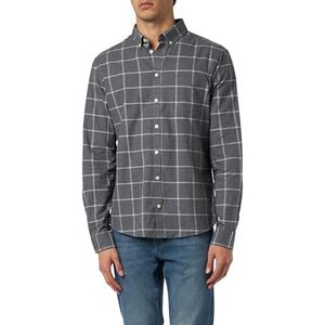 CASUAL FRIDAY Anton Ls Bd Big Checked T-shirt voor heren, 50817/Pewter Mix