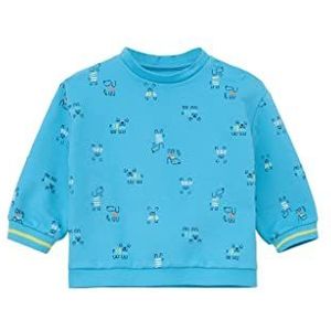 s.Oliver Junior Sweatshirt, Langarm Sweatshirt à manches longues pour enfants, Bleu/Vert, 86