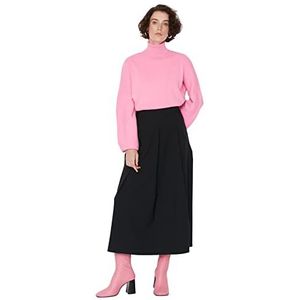 Trendyol Klassieke geweven A-lijn rok voor dames, zwart, 38, zwart.