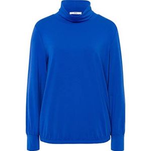 BRAX Camilla Fluid Basic Single rolkraag sweatshirt, blauw