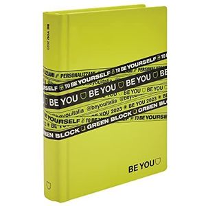 Be You Color Agenda, formaat 16,5 x 12,5 cm, collectie 22/23, voor degenen die steeds meer kleur in het leven willen hebben, Color Green Block, BE9Q7200, Giochi Preziosi