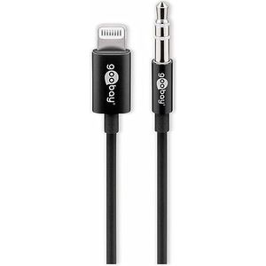 goobay 66805 Apple Lightning 3,5 mm audio-aansluitkabel zwart 1 m - voor het aansluiten van iPhone/iPad met audioapparaat via 3,5 mm jack