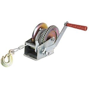 COGEX - Handmatige lieren, aanhangerlieren, lieren voor camper - Crank lier 500 kg + 10 m kabel + haak - Kabellier 500 kg + 10 m kabel + haak - handlier 4 x 4, houten lier