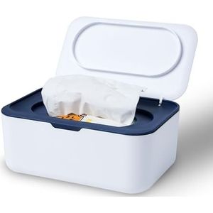 Cheerhom Baby vochtige doekjesdoos, natte toiletpapierdoos, doos voor vochtige doekjes met deksel, blauwe natte toiletpapierdoos, vochtige toiletpapierdoos voor