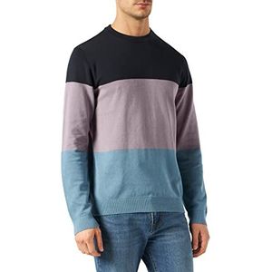 JACK & JONES Colourblocking gebreide trui voor heren, marineblauw blazer