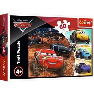 Trefl, Puzzel, Lightning McQueen met vrienden, Disney-auto's, 60 stukjes, voor kinderen vanaf 4 jaar