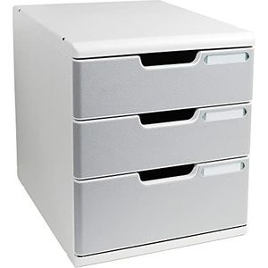 Exacompta - Referentienr. 325041D – Modulo A4 – doos met 5 gesloten laden voor documenten A4+ – buitenafmetingen: diepte 35 x breedte 28,8 x hoogte 32 cm – grijs/graniet