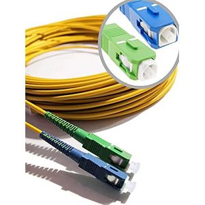 Elfcam® - Glasvezelkabel (optische kousenband) compatibel met SC/APC naar SC/UPC compatibel met Free Box (50 m)