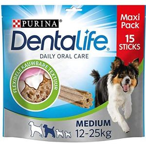 Dentalife Snacks voor middelgrote honden, kauwsnack voor middelgrote honden (12-25 kg), 345 g Loyalty Pack - doos van 5 (75 stokjes; 1,73 kg)