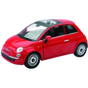 Newray 71016 - Fiat 500, schaal 1:24, gegoten, rood