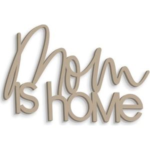Muurschildering Behang Mom is Home Houten opschrift met spreuk om op te hangen, opschrift voor Moederdag, handgemaakt, decoratie voor thuis, cadeau-idee
