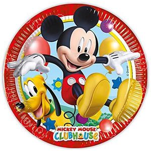 Procos FSC® Mix 93438 papieren wegwerpborden voor kinderverjaardag, Mickey, maat 23 cm, 8 stuks