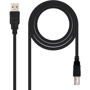 Nanocable USB 2.0 kabel voor printertype A/M-B/M 1 m