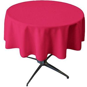 La tafelkleed, rond, van polyester, fuchsia, 147.30000000000001 x 147.30000000001 x 0,04 cm