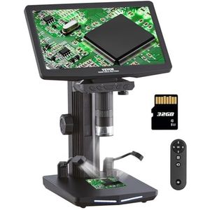 VEVOR Digitale Microscoop, USB, HDMI, vergrotingsendoscoop, 10 x 1300 x met 10,1 inch display, 8 leds, foto- en videofuncties, compatibel met Windows 7/8,1/10 MacOS 10,5, aangesloten op de tv-monitor