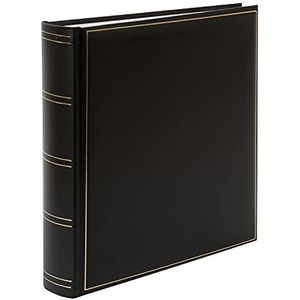goldbuch 31 385 klassiek fotoalbum met 100 witte pagina's en kristallen tabbladen, 30 x 31 cm, zwart