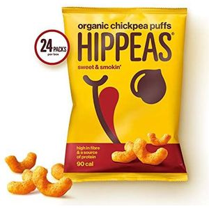 HIPPEAS 24 biologische shisha-erwten: zacht en rook, elk 22 g, veganistisch en plantaardig, eiwitbron, glutenvrije snacks