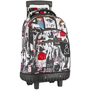 Campro Trendy Junior Perona 58847 Compacte rugzak met wieltjes, één maat, casual, Kleur: zwart/bruin,, informeel