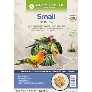 Askio Nature High Energy geëxtrudeerd natuurlijk voer voor nimfen en cocorrites | Gezond voer ideaal voor middelgrote en kleine papegaaien - 4 kg verpakking