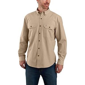 Carhartt Shirt met lange mouwen, originele pasvorm, professioneel gebruik, lange overhemden voor heren (1 stuk), Chambray Tan Donker