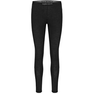 super.natural Lang functioneel ondergoed voor dames met merinowol W Base TIGHTS 230, zwart.