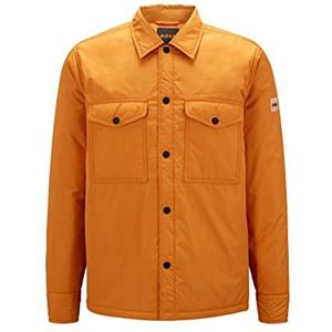 BOSS Lowarm 1 T-shirt voor heren met rubber bekleed logo, open oranje