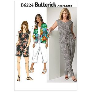 Butterick Patterns 6224 KK, kimono en jumpsuit voor dames, maten 26W-28W-30W-32W, rayon