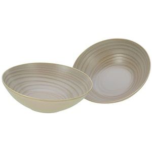 CreaTable, 33063 Serie Lava Stone Sand, 2-delig tafelservies van steengoed