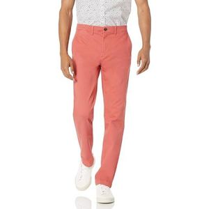 Amazon Essentials Casual stretch chinobroek voor heren, slim fit, Verwassen rood, Taille 34 / lengte 30