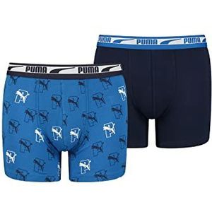 PUMA Logo Boxershorts voor jongens, Blauwe combo
