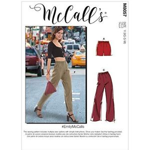 McCalls M8057Y Shorts en broek voor dames, elastische taille, maat Y (XS/S/M/M)