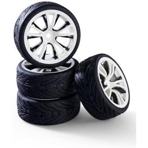 Carson 500900183 4-delige set design wielen M 1:10 wit/zwart - accessoires modelbouw, reserveonderdelen, tuning, banden, bandenset