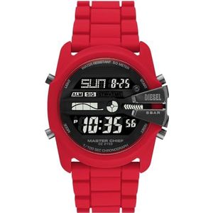 Diesel - DZ2159 - Herenhorloge - Rood - Siliconen Bandje - 44 mm