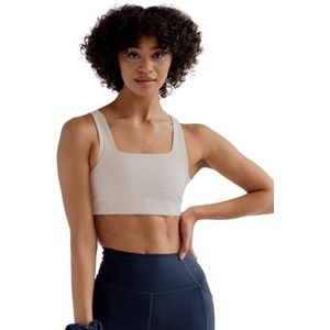 Girlfriend Collective Tommy Bra, vierkante kraag, sportbeha voor dames, Ivoor