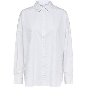 SELECTED FEMME Slflina-sanni Ls Noos T-shirt voor dames, Briljant wit