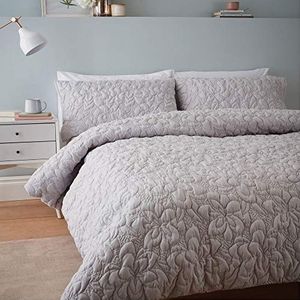 Catherine Lansfield So Soft beddengoedset voor superkingsize bedden, bloemenpatroon, grijs