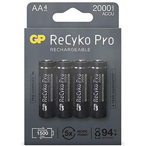 1 x 4 GP ReCyko Pro NiMH batterijen AA/Mignon 2000 mAh Pro