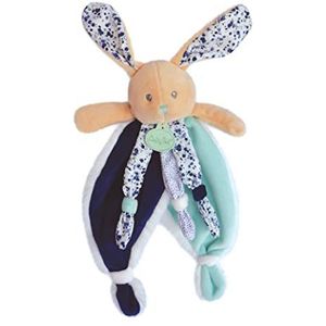 Baby Nat' BN0543 knuffeldier konijn pop marine - print blauwe bloemen - originele vorm, gemakkelijk vast te pakken met knopen en grote oren - cadeau-idee voor geboorte baby meisje en jongen - BN0543