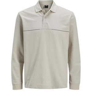 JACK & JONES Jcopacer Ls Jcopacer Polo LS heren (1 stuk), Lichtbeige, M