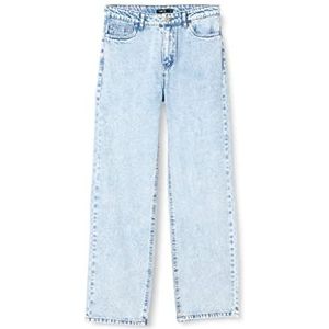 NAME IT Nlftoneizza DNM Hw Straight Pant Noos meisjes jeans, Lichtblauwe denim/detail: steenwas