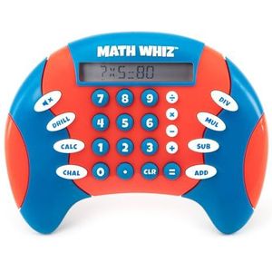 Learning Resources Math Whiz Elektronische wiskundetrainer, vanaf 6 jaar, draagbaar elektronisch spel, optellen, aftrekken, vermenigvuldigen en delen, rekenmachine voor kinderen