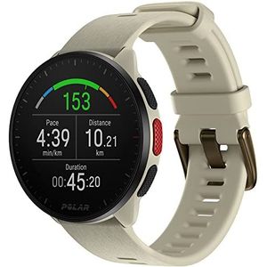 POLAR 900102175 Hardloophorloge met GPS Snelle processor Ultralicht Helder display - Knoppen met extra grip - Gepersonaliseerde tools voor training en herstel Hartslagmeter - Muziekbediening,S-L,wit